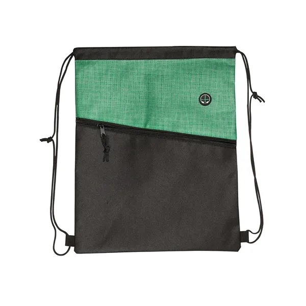 Tonal Heathered Non-Woven Drawstring Backpack - Tonal Heathered Non-Woven Drawstring Backpack - Image 5 of 12