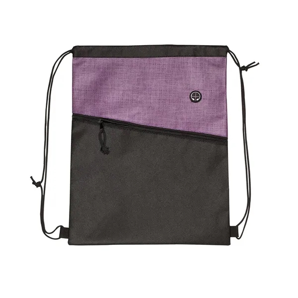 Tonal Heathered Non-Woven Drawstring Backpack - Tonal Heathered Non-Woven Drawstring Backpack - Image 9 of 12