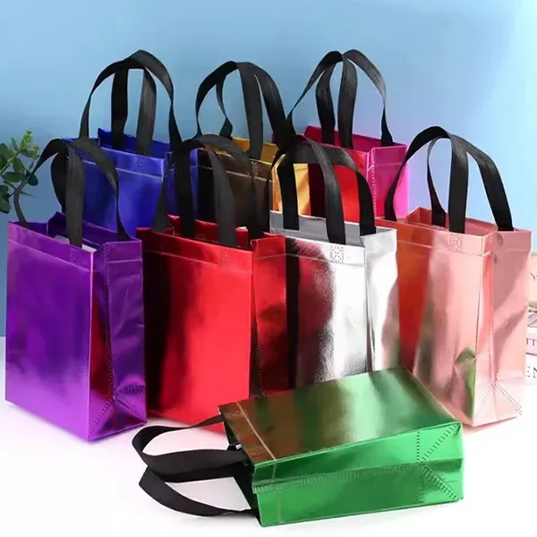 Glossy Reusable Nonwoven Grocery Bags - Glossy Reusable Nonwoven Grocery Bags - Image 3 of 3