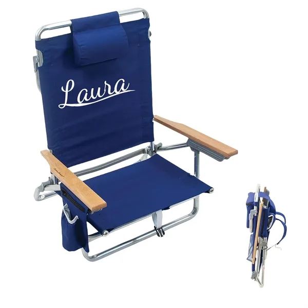 Aluminum Foldable Beach Chair w/ Cup Holder - Aluminum Foldable Beach Chair w/ Cup Holder - Image 0 of 4
