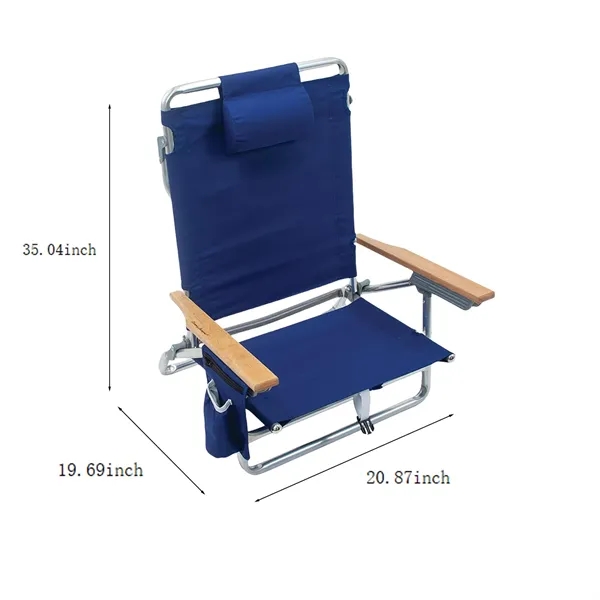 Aluminum Foldable Beach Chair w/ Cup Holder - Aluminum Foldable Beach Chair w/ Cup Holder - Image 2 of 4