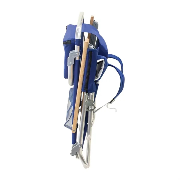 Aluminum Foldable Beach Chair w/ Cup Holder - Aluminum Foldable Beach Chair w/ Cup Holder - Image 3 of 4