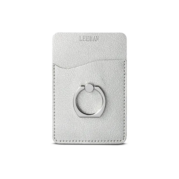 Leeman Shimmer Card Holder With Metal Ring Phone Stand - Leeman Shimmer Card Holder With Metal Ring Phone Stand - Image 2 of 7