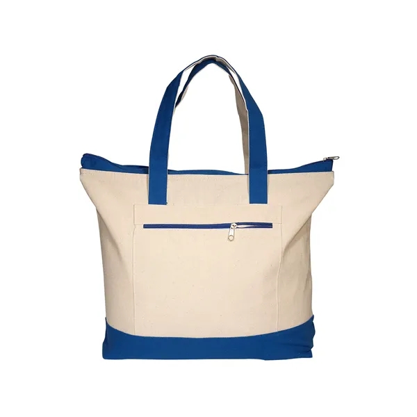 Zippered Cotton Canvas Tote Bag - Zippered Cotton Canvas Tote Bag - Image 4 of 9