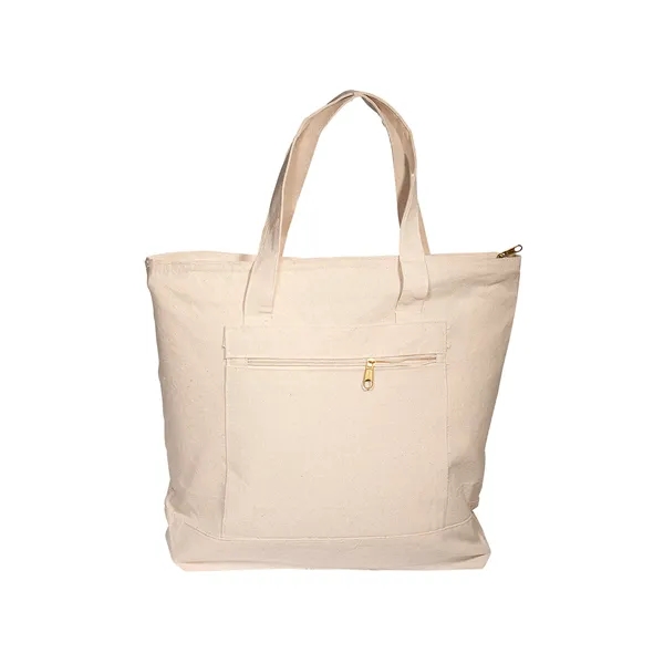 Zippered Cotton Canvas Tote Bag - Zippered Cotton Canvas Tote Bag - Image 8 of 9