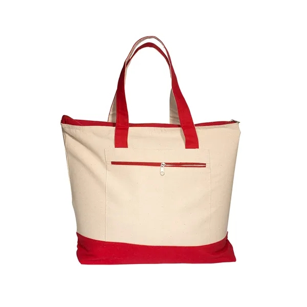 Zippered Cotton Canvas Tote Bag - Zippered Cotton Canvas Tote Bag - Image 9 of 9