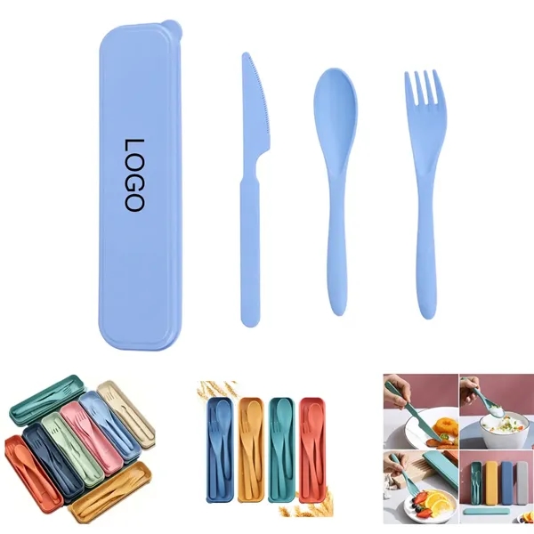 Wheat Straw Portable Knife Fork Spoons Tableware - Wheat Straw Portable Knife Fork Spoons Tableware - Image 0 of 5