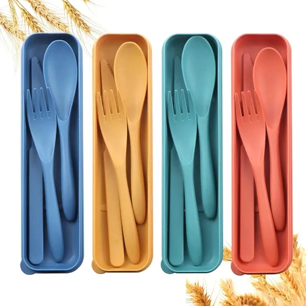 Wheat Straw Portable Knife Fork Spoons Tableware - Wheat Straw Portable Knife Fork Spoons Tableware - Image 2 of 5