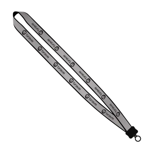 Custom 3/4" Reflective Lanyard w/ Plastic Clamshell & O-Ring