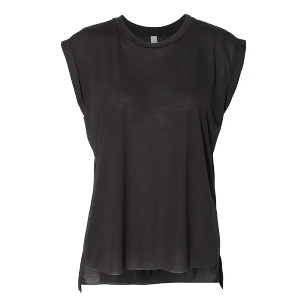 BELLA + CANVAS Women's Flowy Rolled Cuffs Muscle Tee