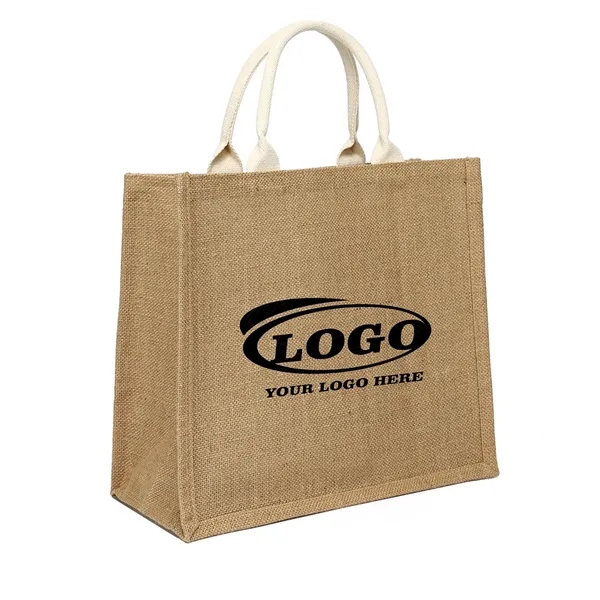 Eco-Friendly Jute Grocery & Shopping Tote w/ Handles - Eco-Friendly Jute Grocery & Shopping Tote w/ Handles - Image 0 of 3