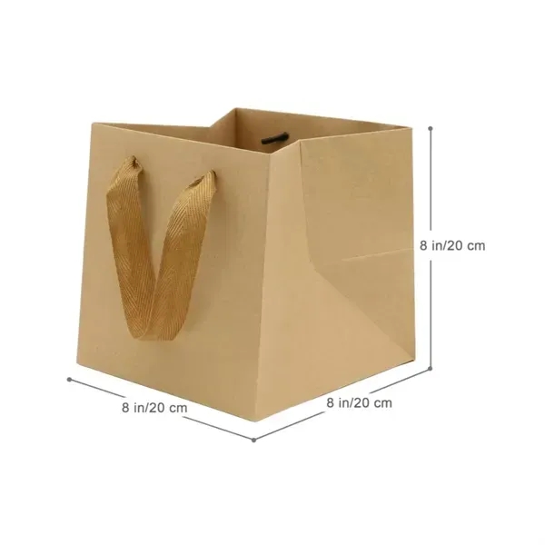 Square Kraft Paper Gift Tote Bag - Durable and Sturdy - Square Kraft Paper Gift Tote Bag - Durable and Sturdy - Image 1 of 9