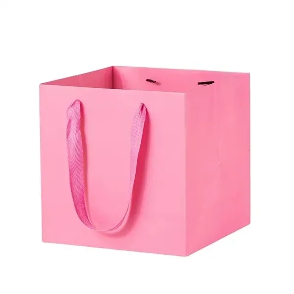 Square Kraft Paper Gift Tote Bag - Durable and Sturdy - Square Kraft Paper Gift Tote Bag - Durable and Sturdy - Image 2 of 9