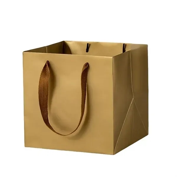 Square Kraft Paper Gift Tote Bag - Durable and Sturdy - Square Kraft Paper Gift Tote Bag - Durable and Sturdy - Image 6 of 9
