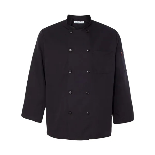 Custom Chef Designs Ten Pearl Button Black Chef Coat