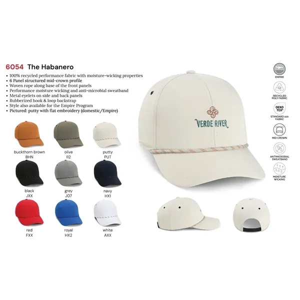 Imperial 6054 6-Panel Habanero Performance Rope Cap - Imperial 6054 6-Panel Habanero Performance Rope Cap - Image 2 of 25