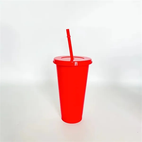 24 oz Tumbler with Straw and Lid Plastic Cups - 24 oz Tumbler with Straw and Lid Plastic Cups - Image 5 of 10