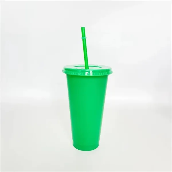 24 oz Tumbler with Straw and Lid Plastic Cups - 24 oz Tumbler with Straw and Lid Plastic Cups - Image 7 of 10