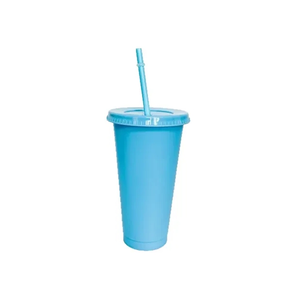 24 oz Tumbler with Straw and Lid Plastic Cups - 24 oz Tumbler with Straw and Lid Plastic Cups - Image 8 of 10