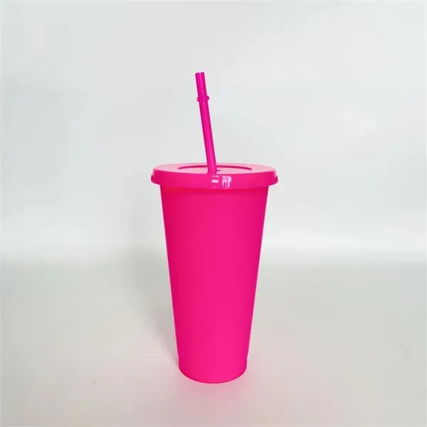 24 oz Tumbler with Straw and Lid Plastic Cups - 24 oz Tumbler with Straw and Lid Plastic Cups - Image 10 of 10