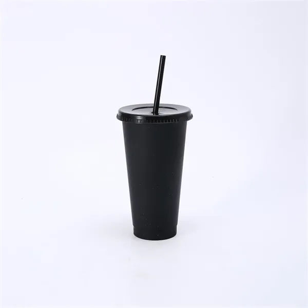 24oz Tumbler with Straw and Lid Glitter Plastic Cups - 24oz Tumbler with Straw and Lid Glitter Plastic Cups - Image 4 of 14