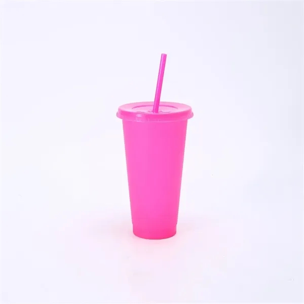 24oz Tumbler with Straw and Lid Glitter Plastic Cups - 24oz Tumbler with Straw and Lid Glitter Plastic Cups - Image 10 of 14