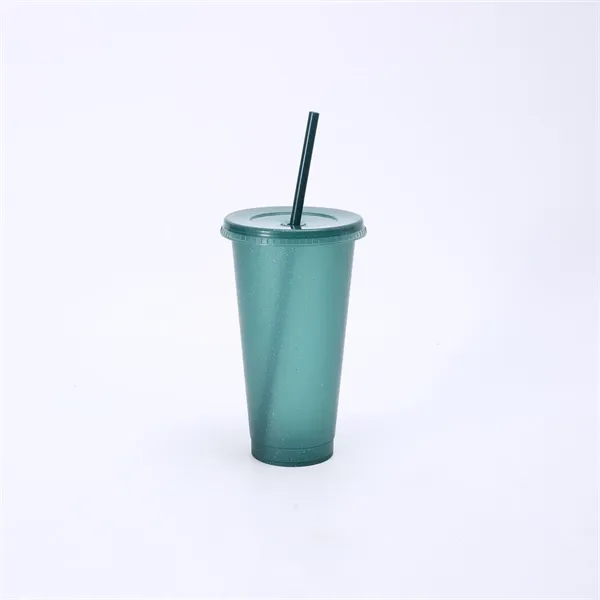 24oz Tumbler with Straw and Lid Glitter Plastic Cups - 24oz Tumbler with Straw and Lid Glitter Plastic Cups - Image 12 of 14