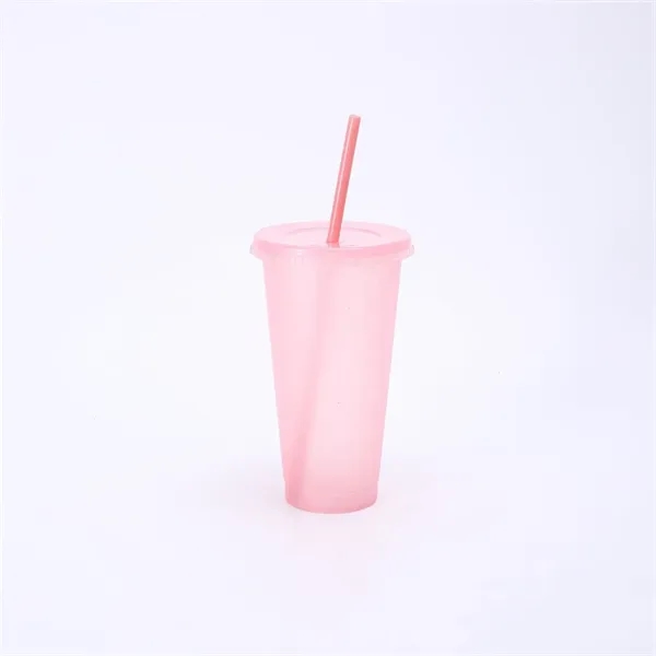 24oz Tumbler with Straw and Lid Glitter Plastic Cups - 24oz Tumbler with Straw and Lid Glitter Plastic Cups - Image 14 of 14