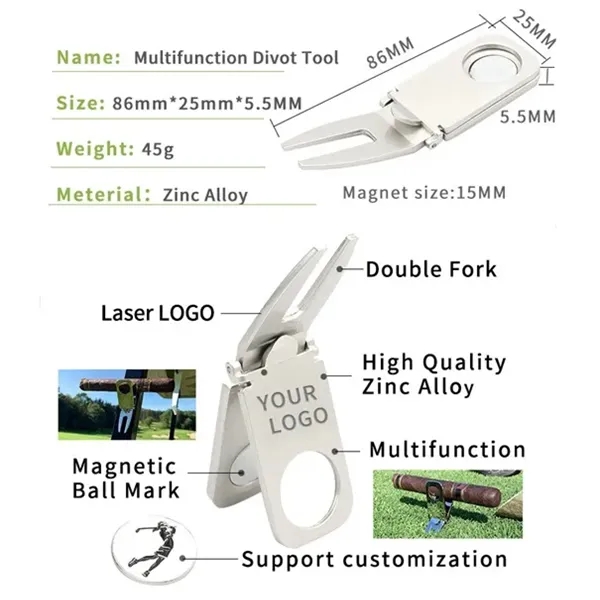 Metal Golf Divot Marker Tool - Metal Golf Divot Marker Tool - Image 1 of 6