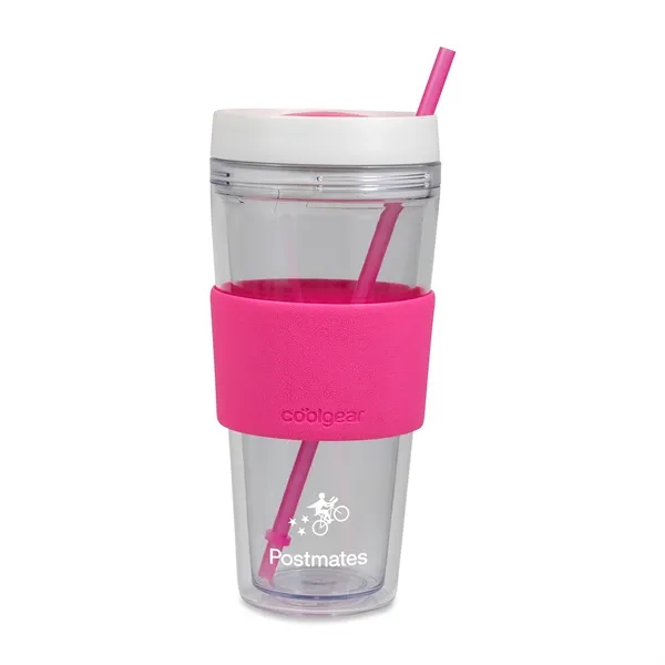 Cool Gear® Callisto Chiller Clear Straw Bottle - 24 Oz. - Cool Gear® Callisto Chiller Clear Straw Bottle - 24 Oz. - Image 1 of 3