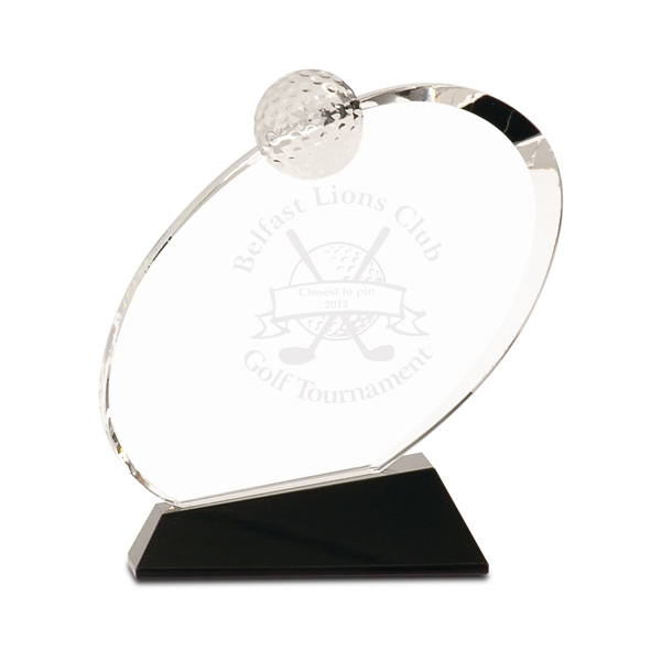 6" Clear Crystal Oblong Golf Award on Black Base - 6" Clear Crystal Oblong Golf Award on Black Base - Image 0 of 0