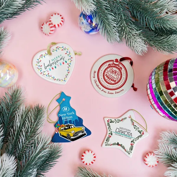 Round Ceramic Holiday Ornament - Round Ceramic Holiday Ornament - Image 3 of 4