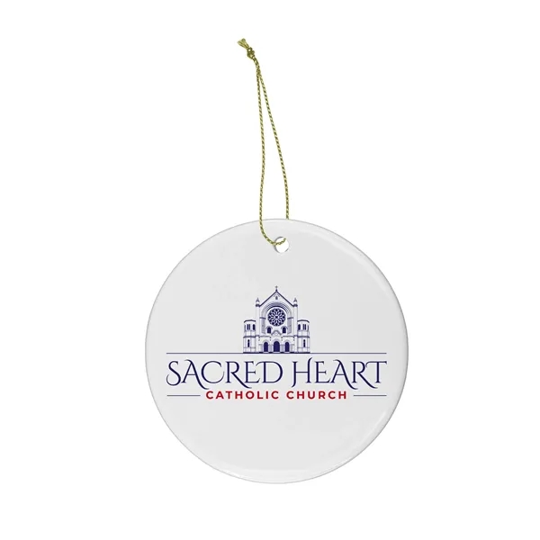 Custom Round Ceramic Holiday Ornament