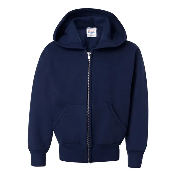 Hanes Youth EcoSmart® Full-Zip Hooded Sweatshirt - Hanes Youth EcoSmart® Full-Zip Hooded Sweatshirt - Image 9 of 11