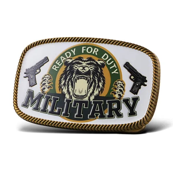 Custom Rectangular UV Printed Belt Buckle  3"-4" - Custom Rectangular UV Printed Belt Buckle  3"-4" - Image 1 of 9
