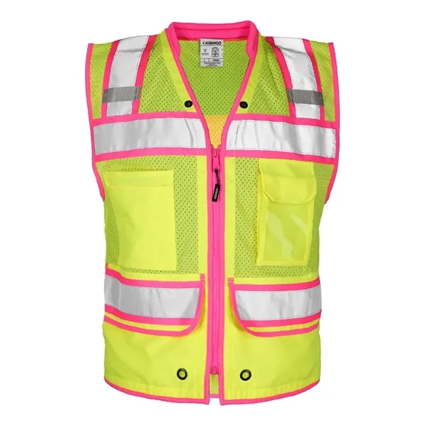 Kishigo Men's Color Contrast High Performance Surveyors Vest - Kishigo Men's Color Contrast High Performance Surveyors Vest - Image 3 of 8