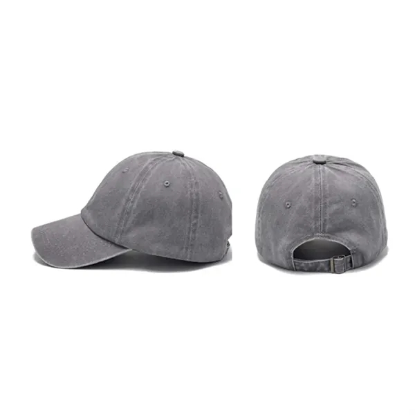 Adjustable Classic Distressed Denim Dad Hat - Adjustable Classic Distressed Denim Dad Hat - Image 2 of 16