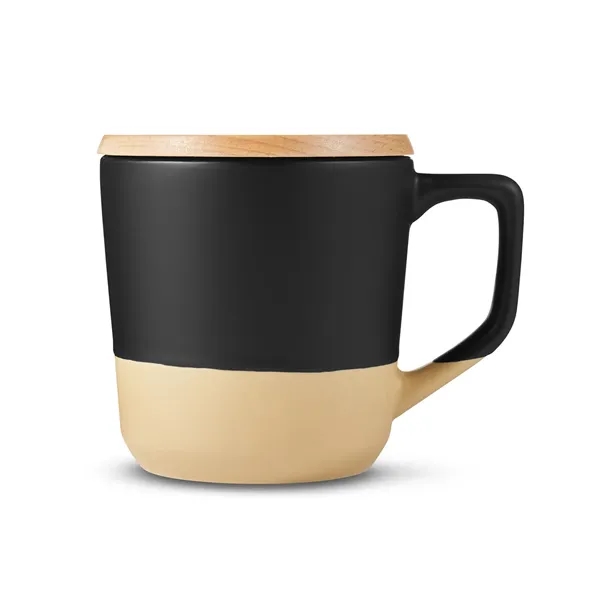 16.5 oz. Boston Ceramic Mug With Wood Lid - 16.5 oz. Boston Ceramic Mug With Wood Lid - Image 1 of 6