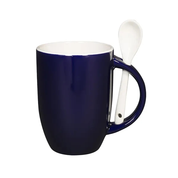 12 oz. Dapper Ceramic Mug With Spoon - 12 oz. Dapper Ceramic Mug With Spoon - Image 5 of 7