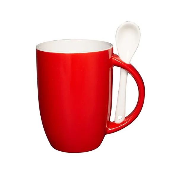 12 oz. Dapper Ceramic Mug With Spoon - 12 oz. Dapper Ceramic Mug With Spoon - Image 6 of 7