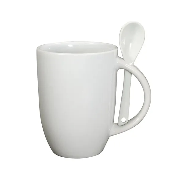 12 oz. Dapper Ceramic Mug With Spoon - 12 oz. Dapper Ceramic Mug With Spoon - Image 7 of 7