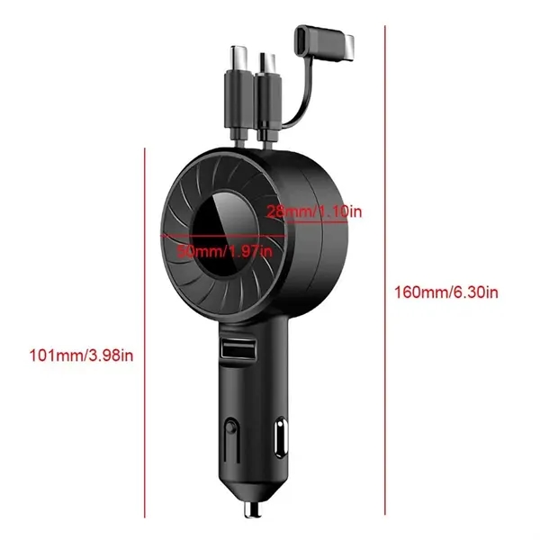3 in 1 Retractable Car Charger - 3 in 1 Retractable Car Charger - Image 1 of 2