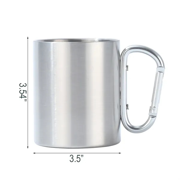 9.5OZ Dual-Layer Stainless Steel Mug w/ Carabiner Handle - 9.5OZ Dual-Layer Stainless Steel Mug w/ Carabiner Handle - Image 1 of 4