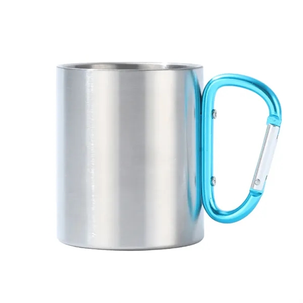 9.5OZ Dual-Layer Stainless Steel Mug w/ Carabiner Handle - 9.5OZ Dual-Layer Stainless Steel Mug w/ Carabiner Handle - Image 2 of 4