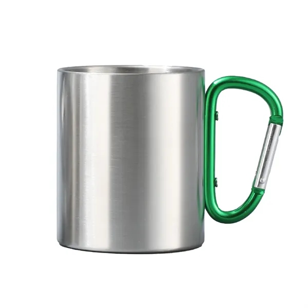 9.5OZ Dual-Layer Stainless Steel Mug w/ Carabiner Handle - 9.5OZ Dual-Layer Stainless Steel Mug w/ Carabiner Handle - Image 3 of 4
