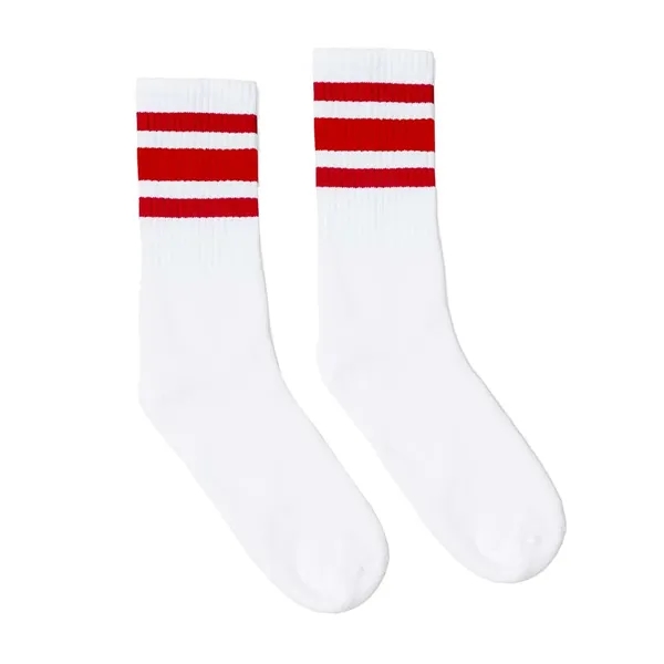 SOCCO USA-Made Striped Crew Socks - SOCCO USA-Made Striped Crew Socks - Image 1 of 10