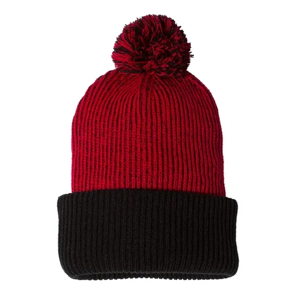Sportsman 12" Speckled Pom-Pom Cuffed Beanie - Sportsman 12" Speckled Pom-Pom Cuffed Beanie - Image 6 of 6