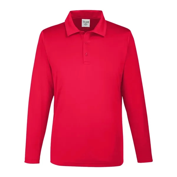 Team 365 Men's Zone Performance Long Sleeve Polo - Team 365 Men's Zone Performance Long Sleeve Polo - Image 9 of 12