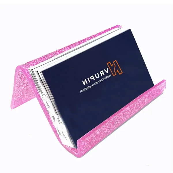 Acrylic Glitter Business Card Holder - Acrylic Glitter Business Card Holder - Image 2 of 3