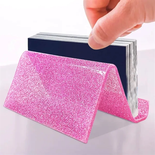 Acrylic Glitter Business Card Holder - Acrylic Glitter Business Card Holder - Image 3 of 3